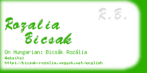 rozalia bicsak business card
