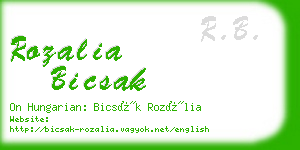 rozalia bicsak business card